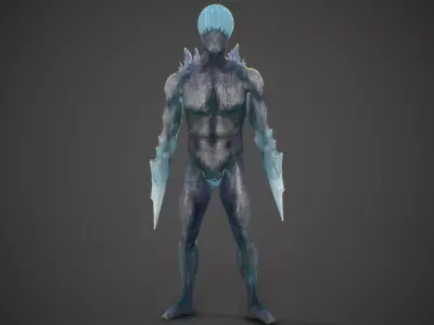 Creature humanoid Low-poly 3D model