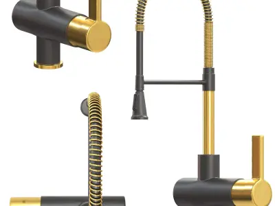 Valves-01 kitchen faucet gold Free 3D model
