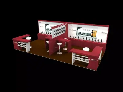 Creative booth 3D model