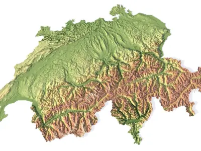 Switzerland Terrain 3D Map 3D model