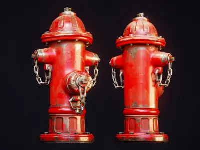 Stylized Fire Hydrant - Game Ready Low-poly 3D model