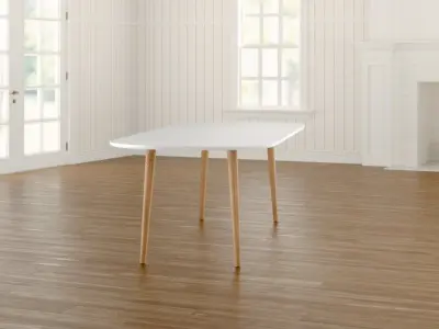 Walters Oval Wood Dining Table 3D model