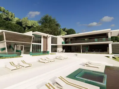 Casa Scene-villa-modern house 3D model 78