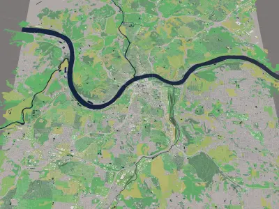 Cincinnati Ohio USA 30x30km City Map 3D model