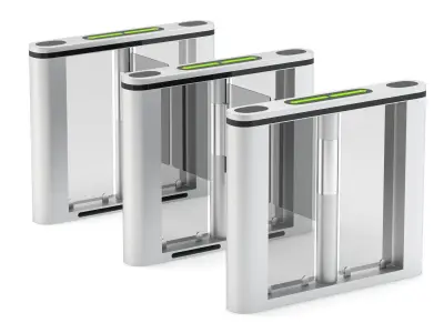 Swing Gate Waterproof with Acrylic Turnstile Barrier 3D model
