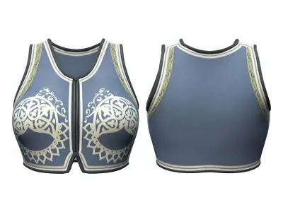 Ottoman Style Outfit Shawl Vest Pants Belt Shoes Low-poly 3D model