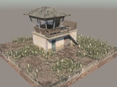 Building airport Low-poly 3D model