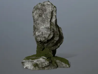 horus rock with grass on top Low-poly 3D model