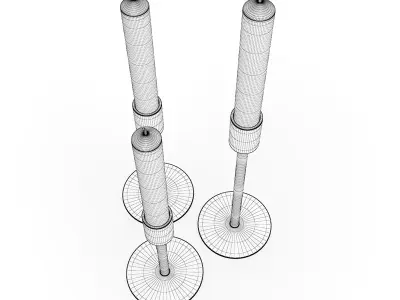 Black Candlesticks 3D model