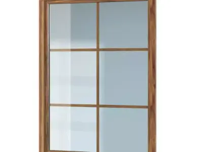 Classic Wooden Paneled Window 3D model