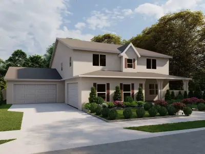 3D Exterior Scene 3D model design garden and landscape 3D model 28
