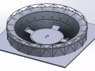 Modular cricket stadium 3D print model