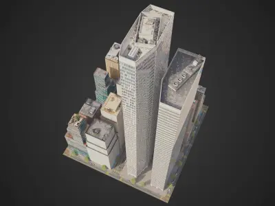 City District H5-C5 MAYA Low-poly 3D model