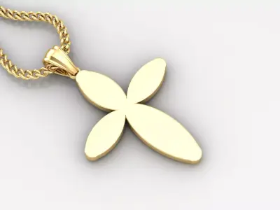 Light Gold 18K Cross Pendant 1CP052 3D print model