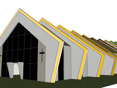 Architecture-Religion-God-Culture-Temple-0101 church with str... 3D model