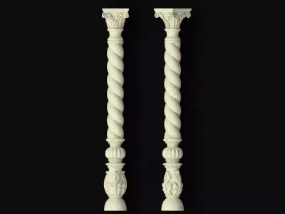 baluster two columns 3D model purchase