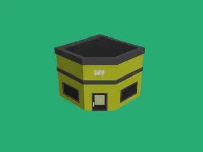 Low Poly Corner Shop 3D model