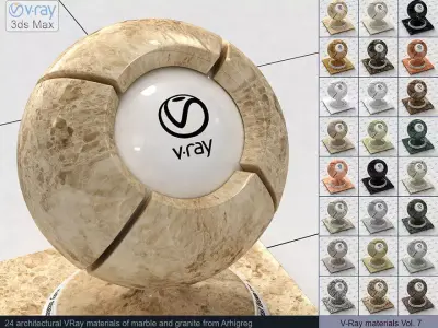 Architectural Vray materials for 3ds Max - Marble Granite 3D model