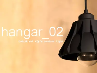 hangar02 hanging lamp 3D print model