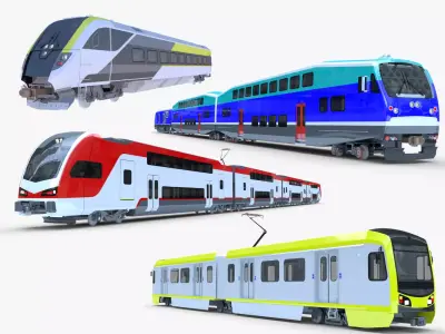 American trains bundle 3D Model Pack