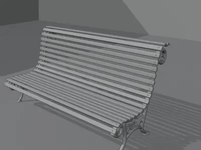 Wooden Bench 3D model