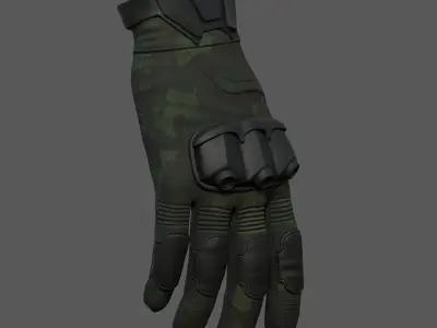 Gloves military combat soldier armor scifi fantasy  Low-poly 3D model