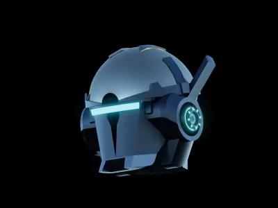 sci fi helmet Low-poly 3D model get