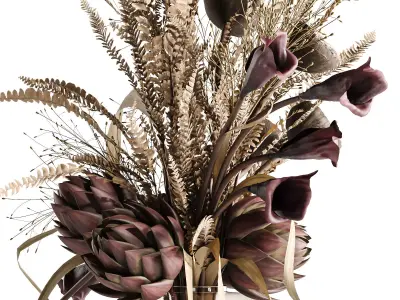  Lotus and Artichoke Dried Set47 3D model