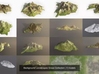 Background Landscapes Grass Collection 3D Model Pack