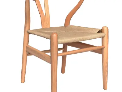 Natural Hans Wegner Replica Wishbone Chairs Low-poly 3D model