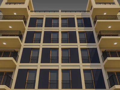 Apartment Building 008 3D model