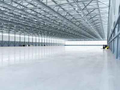 Airplane Hangar Interior 4b Low-poly 3D model