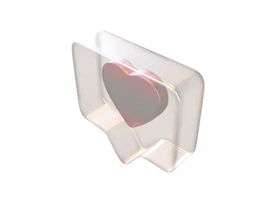 Socail Media Heart Bubble v1 011 Low-poly 3D model