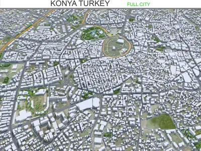 Konya Turkey 30km Low-poly 3D model