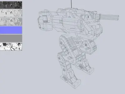 Peacekeeper Mech Low-poly 3D model by Anima-Z