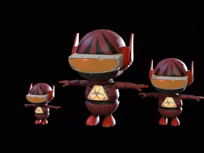 Minirobotic7Pack4 Low-poly 3D model