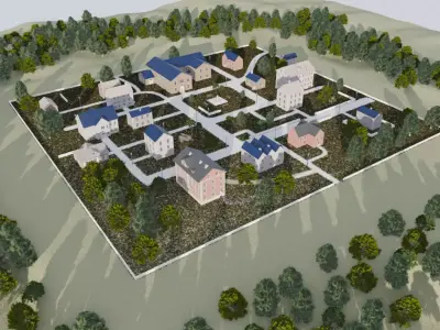 Historic Village Layout 3D model