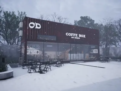 Container cafe 3D model