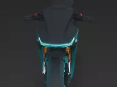 Futuristic Sci-Fi Neon Superbike 3D Model Low-poly 3D model
