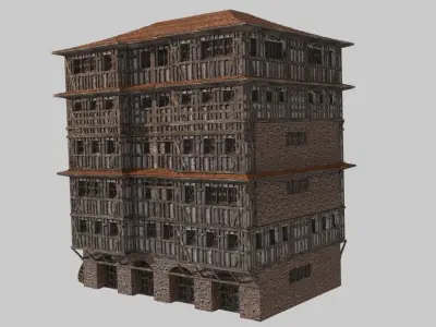 Medieval Fantasy House  Low-poly 3D model