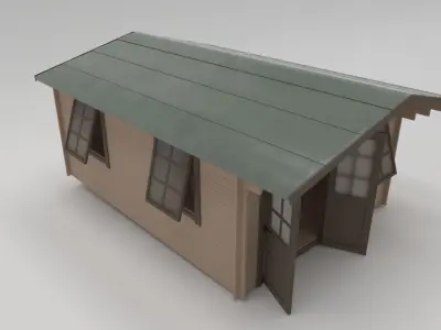 Summer House Log Cabin Garden Office 3D model