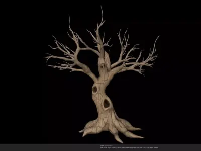 Stylized Low-Poly Tree 3D Model - AI Low-poly 3D model