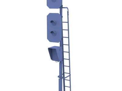 Train Traffic Light 15 3D model