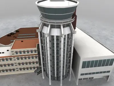 LFMN Airport Control Point Low-poly 3D model