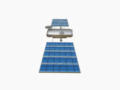 Satellite I08 Aluminum - SciFi Space Design Low-poly 3D model