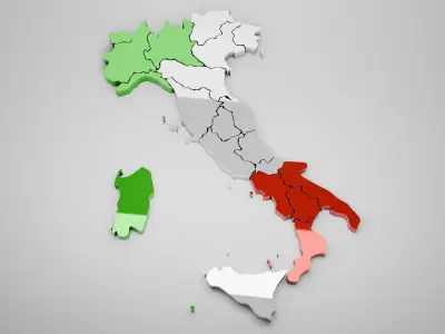 Italy map in 3D 3D model