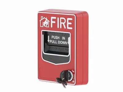 Manual Fire Alarm with Key 3D model
