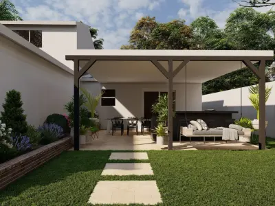 3D Exterior Scene 3D model design garden and landscape 3D 3D model shop