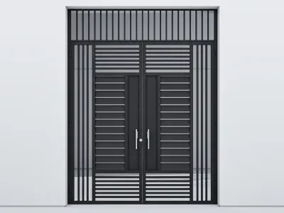 Aluminium door 55 3D model