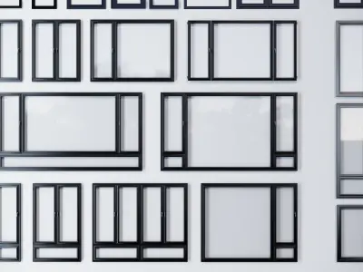 Modern windowsFloor-to-ceiling windows Windows Windows 3D model